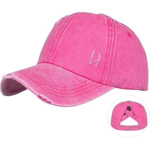 Kulunut matalaprofiilinen baseball-lippis, unisex Rose Red