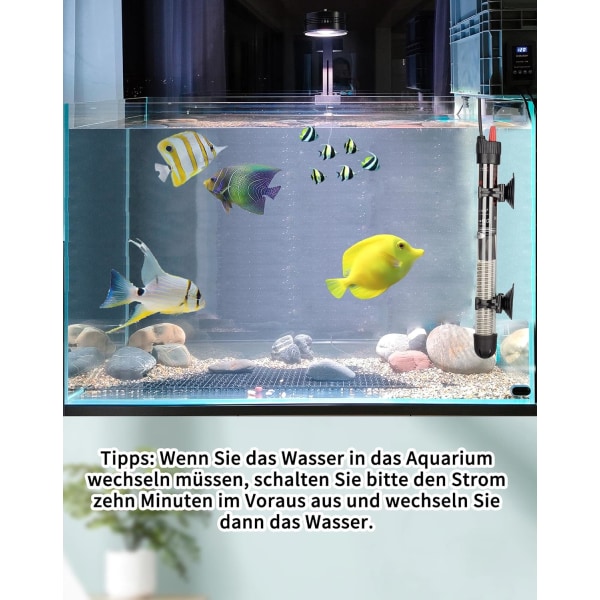 Justerbar akvarievärmare 120L 100W med termostat 20-34°C för akvarier och akvarier