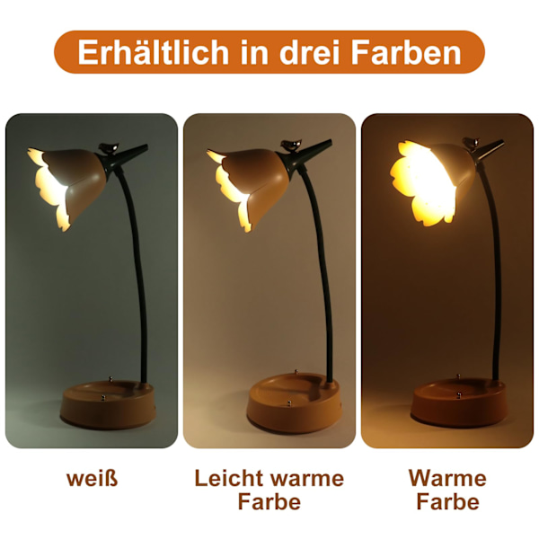Skrivbordslampa för Barn, Sky Dimbar LED Bordslampa med 3 Färgtemperaturer, Uppladdningsbar Touch Sensor Skrivbordslampa med Flexibel Arm, USB Sänglampa (Blå) Blue