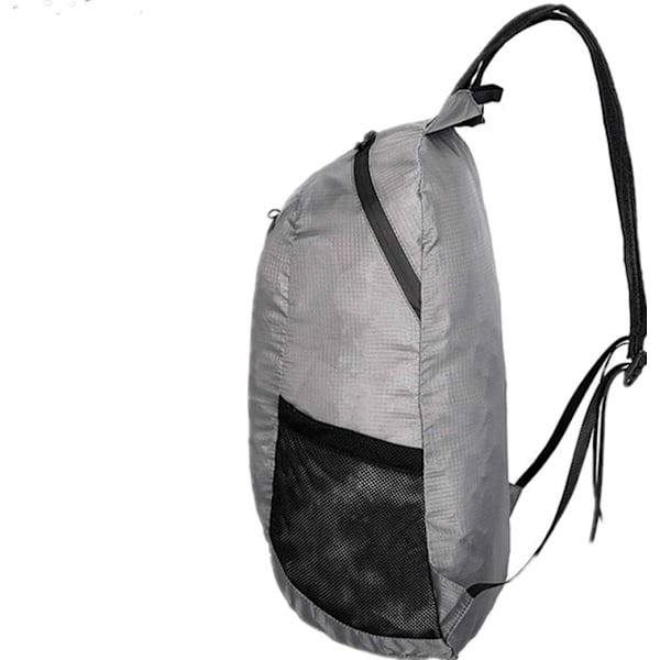 20L Lett, bærbar, sammenleggbar ryggsekk, vanntett ryggsekk, sammenleggbar veske, ultralett utendørspakke for kvinner, menn, reiser, fotturer - grå_41*16 * 24CM light grey