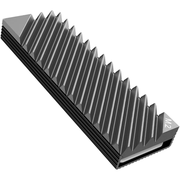 SSD-kylare i aluminium M.2 kylflänskylare med silikonvärmeplatta för PC/PS5 (grå) Grey
