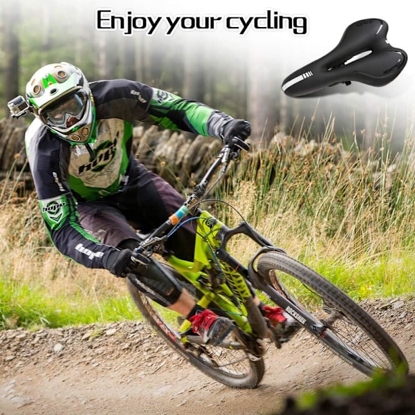 Sykkelsete med Gel-trekk MTB-sete Komfortabelt Hul Ergonomisk Sykkelsete Tursete Velo-sete Menn Kvinner