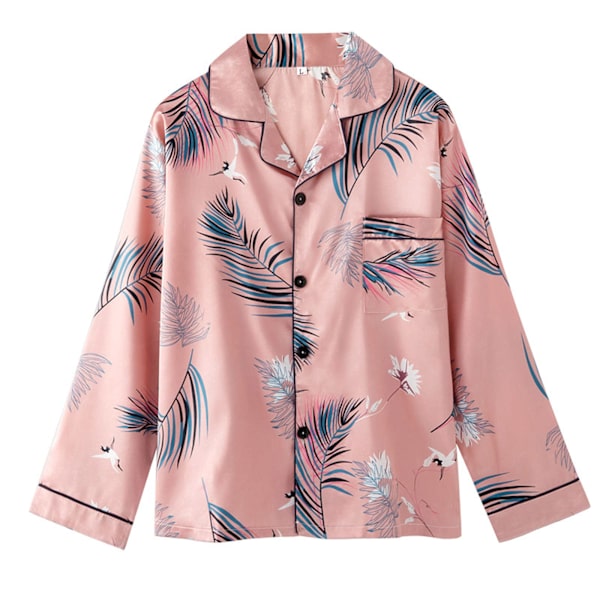 7 Dele Kvinders Pyjamasæt Faux Silke Pyjamas Kvinders Pyjamas Natsæt Forår Sommer Hjemmetøj Natsæt Damer Komfort Bomuld Gave (XL)