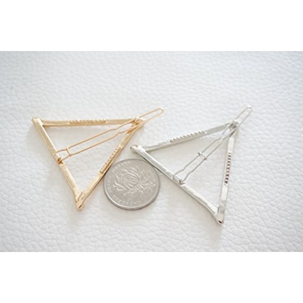 Minimalistinen geometrinen kolmion hiusklipsi, hienot ontot metalliset hiusneulakiinnikkeet Tarvikkeet Barrettes Bobby Pin -poninhäntäpidike (kulta ja hopea)