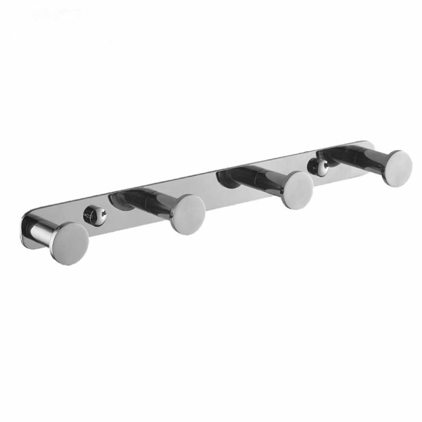 Wall Mounted Towel Hook Coat Hooks with Hooks 304 Stainless Steel Wall Mounted Towel Rack Hooks for Bathroom and Kitchen Doors (4 Hooks, Chrom)