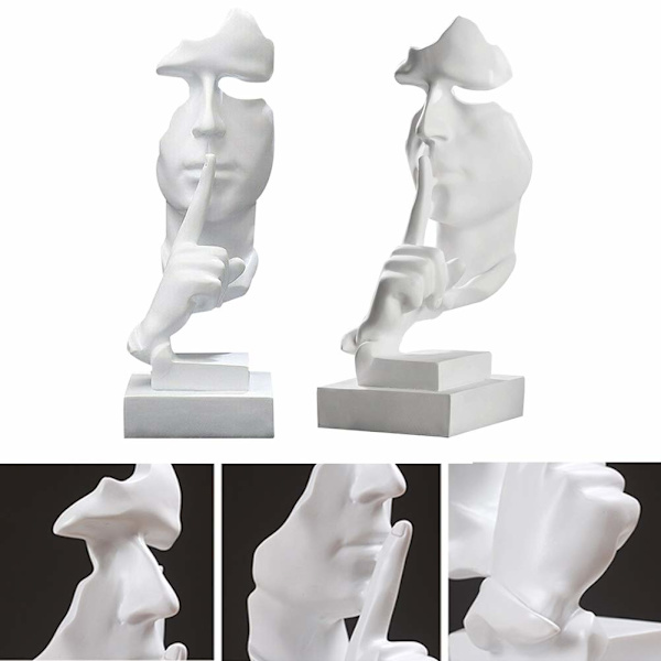Stillhet er gull-statue, Resin Abstrakt Skulptur Moderne Kunstfigurer Stille Menn Statuer Carving, Stue Studie Inngang Hjemmekontor Dekor