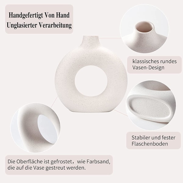 Pampasgräsvaser, Kreativ Vas, Modern Heminredning, Handgjord Vas, Matt Vit Keramik Torkade Blommor