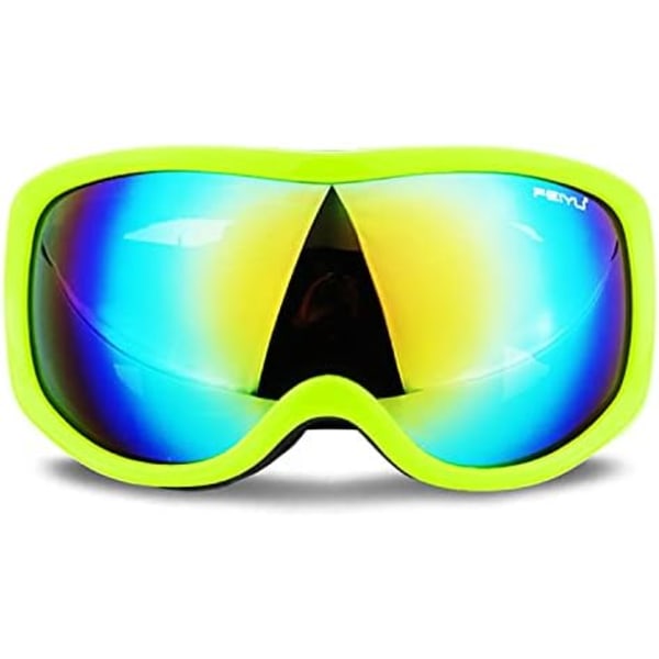 Skibriller Anti-dug UV-beskyttelse Snowboard-snebriller til mænd, kvinder, ungdom (grøn+farverig)