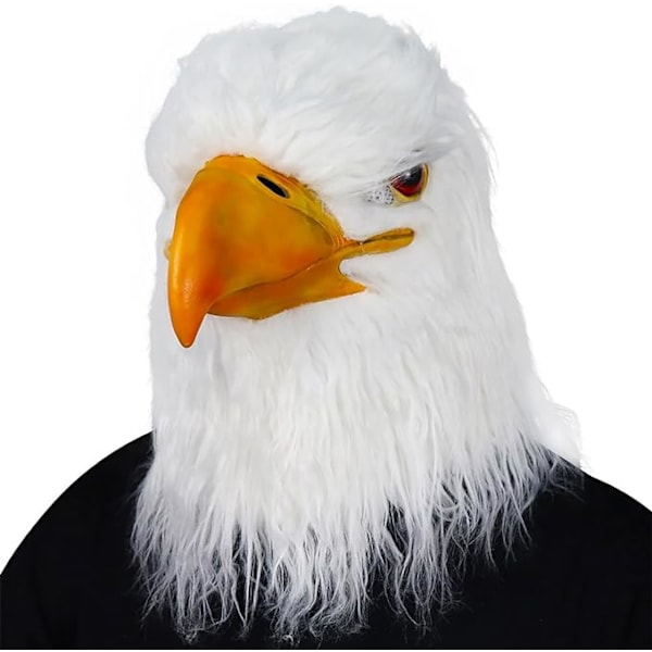 Eagle Mask, White, for Adults - Breathable, Safe, Odourless, Funny Cosplay Prop for Halloween, Christmas, Easter, Carnival, Parties