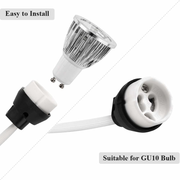 10 Stk GU10 Standard Lyspære Sokkel Terminal Lampeholder og Rekkeklemme/Bro