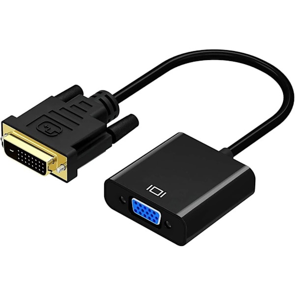 DVI till VGA Adapter, DVI-D till VGA Adapter Konverterare 24+1 Hane till Hona, Stödjer 60Hz och 3D, för DVI System Anslutet till VGA Monitor