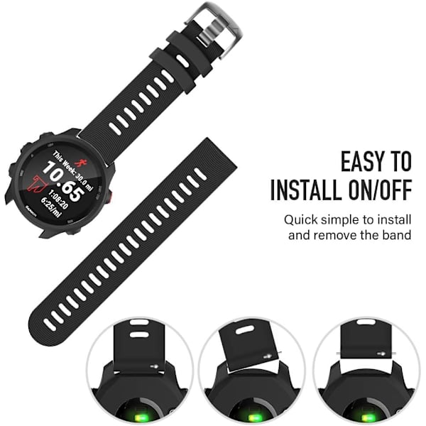 Kompatibel med Garmin Forerunner 245 reim Forerunner 55 reim, 20mm reim for Galaxy Watch 5/5 Pro Galaxy Watch 4 Vivoactive 3 Vivoactive 5 reim