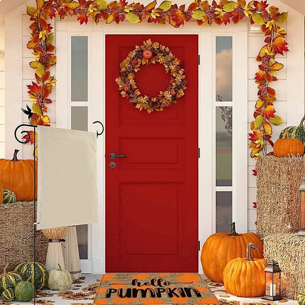 Thanksgiving-matta Höst Lönnlöv Välkommen Inomhus Dörrmatta Höst Golvmatta för Kök Sovrum Vardagsrum Heminredning Mattor（50*80cm） 50*80cm