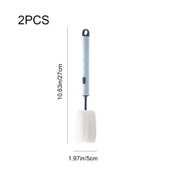 Flaskkvast Svamp 4st Mjuk Svampborsthuvud Mugg Rengöringsborste, två Borstar och två Borsthuvuden