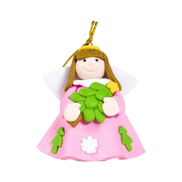 2 pakke juletredekorasjon Angel Doll Pendant Bevinget Angel Hengende Ornament Shine Ornamenter for soveromspeis (rosa)