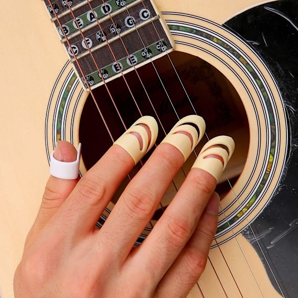 6-pack Gitarrplektrum Fingerplektrum Tumplektrum för Stålsträngsgitarrer och Klassiska Gitarrer (Storlek L)