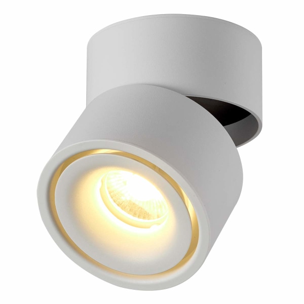 Indendørs 12W LED projektør, 360° justerbar loftslampe roterende og overfladebelysning COB LED 10x10cm/aluminium væglampe (hvid-3000K)