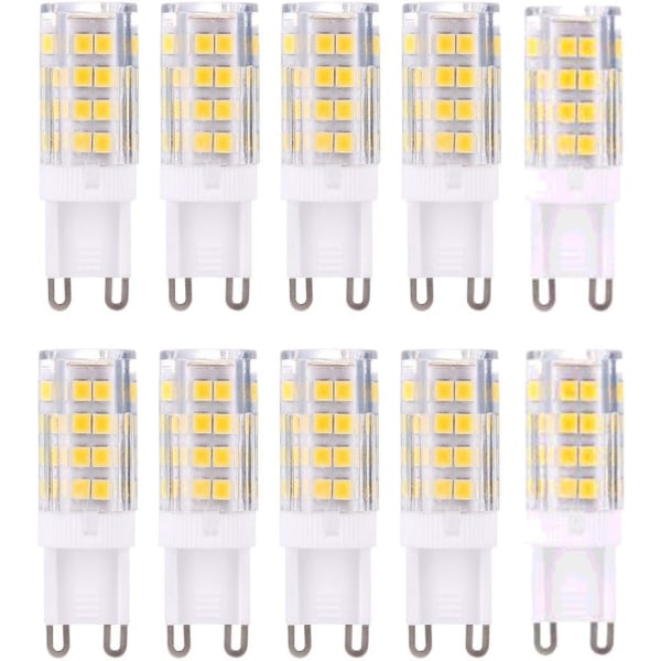 G9 LED-pærer, varmhvide 3000K 5W lys svarende til 40 W 420 lumen halogenpærer; ikke dæmpbar, pakke med 10 stk