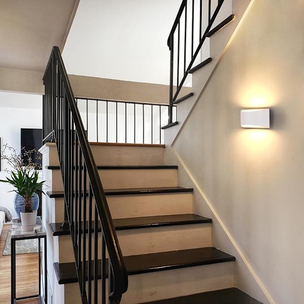2 st Vägglampor Inomhus Dimbar Upplampa 10W LED Väggbelysning för Vardagsrum Sovrum Balkong, Varmvitt