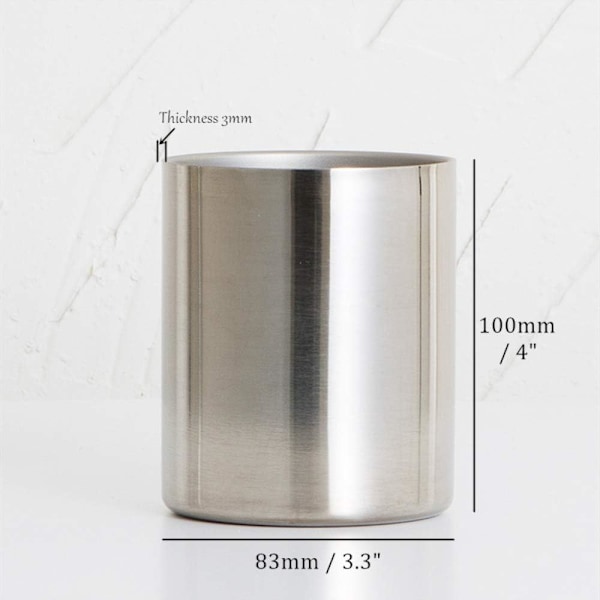 Cylinderformet penholder i rustfrit stål, sølvfarvet skrivebordsorganisator, kopholder, multifunktionel penneholder, blomstervase Rose Gold