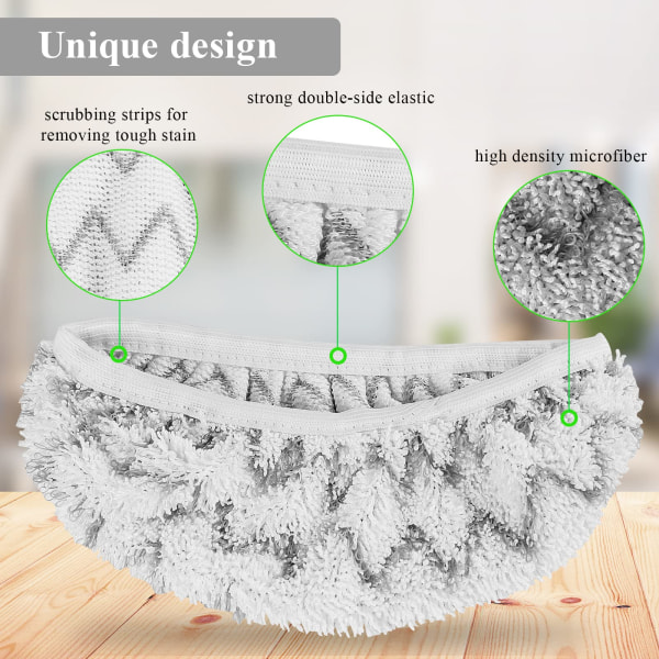 Återanvändbara Mopphuvud Kompatibla med Flash Speedmop, Duty Scrubby Mikrofiber Moppöverdrag Multi-Yta Rengöring Våta Torra Moppar för Alla Hårda Golv