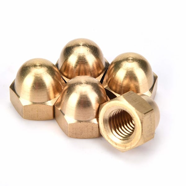 Messing Sekskantmutter Sett Messing Pyramidemutter Kit Kuppel Hode Sekskantmuttere Sett Kjøretøy Festemidler m3-m12 Fiks Dekk (M12)