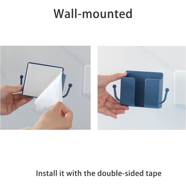 Pakkaa seinään kiinnitettävä matkapuhelinteline koukulla, liimautuva kaukosäätimen säilytyskotelon pidike, seinään kiinnitettävä kaukosäätimen pidike laturia varten