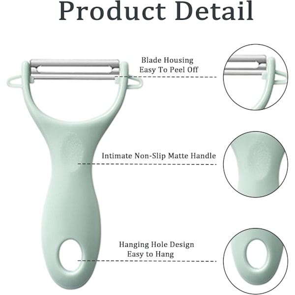 Y-formet svingbar grønnsaksskreller, sklisikker grepsskreller, ergonomisk håndtak skarp blad rustfritt stål skreller（1 stk/blå）
