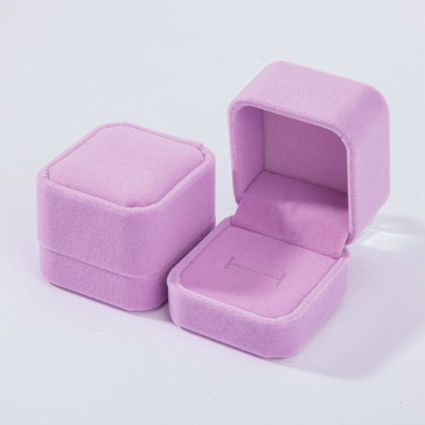3-pack sammetsringaskar, case med örhängen, ringörhängen presentaskar, smyckesdisplay (rosa, ringask)