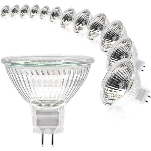 MR16 spottilamppu, 12V 20W lamppu, Gu5.3 lamppu Himmennettävä MR16 lamppu, lämmin valkoinen 2700K, 12 kpl pakkaus (MR16-20W-12P)