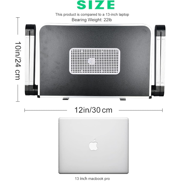 Sammenleggbart Laptop Stativ Skrivebord Justerbart Laptop Stativ For Seng Sammenleggbart Laptop Bord Bærbart Med Kjølevifte Sofa Sofa Brett For Nettbrett Laptop MacBook