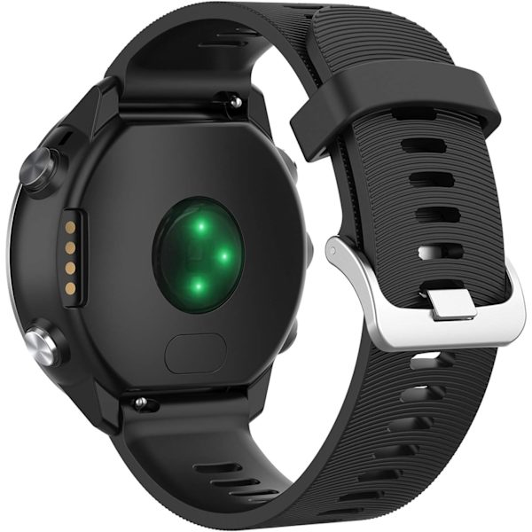 20mm silikoninen korvaava rannekello ranneke lisävaruste Garmin Forerunner 245 Music, Vivoactive 3 miehille ja naisille (musta)
