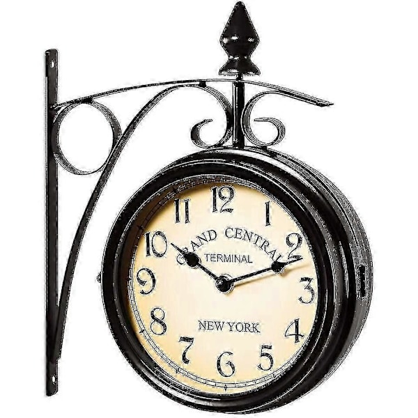 Væg ur smedejern haveur stationsur 2-sidet håndlavet Grand Central Terminal New York