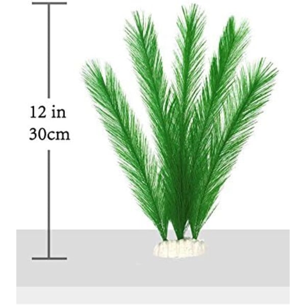3 stk. Akvariedekorationer Fisketank 30 cm/11\" Kunstige Grønne Vandplanter