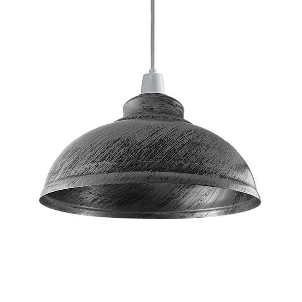 Metall Lampskärmar, Taklampa Hängande Skärm, Icke-Elektrisk 30cm Lätt Passform, Böjd Kökslampskärm, Kontor, Vardagsrum Lampskärm (Borstad Silver)