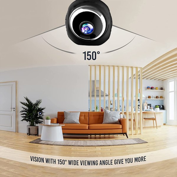 Mini-vakoilukamerat, piilotettu 1080P HD langaton WiFi-kamera kodin turvallisuuteen lastenhoitajan valvontakamera videokamera sisä- ja ulkokäyttöön, musta