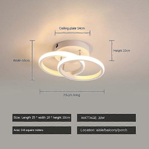Gangs- og korridorbelysning, Moderne og nordisk bordlampe, LED-taklampe for entré og toalett