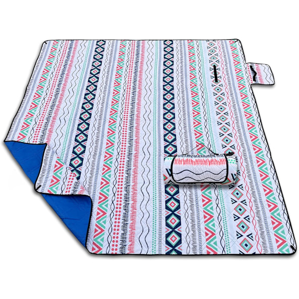 Sandtäta Strandfiltar, Vattentäta, 3-Lagers, Maskintvättbara, Sandtät Strandfilt (Röd Blomma Hav-79x79) Flamingo