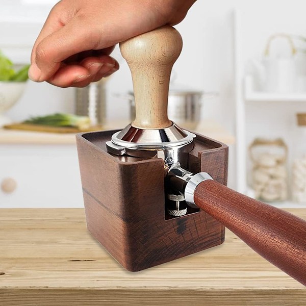 Kaffetamperstation, Trä Espresso Tamper Matta Ställ, Tamperstation Träbas, Espresso Tamper Matta, Lämplig För 51/53/54/58 Mm Tamper