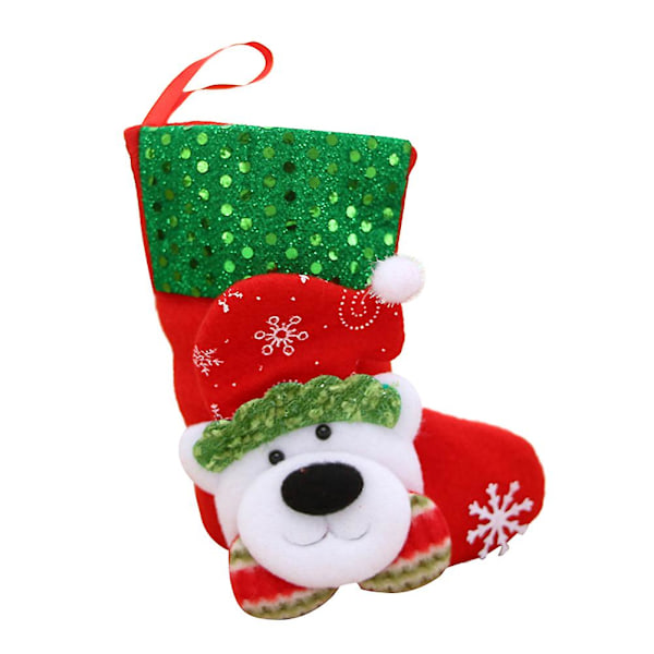 Christmas Santa Elk Snowman Bear Stocking Sock Gift Bag Hanging Party Tree Decor