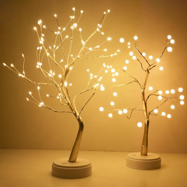 LED-trädljus, varmvita trädljus, upplysta trädlampor justerbara grenar, 108 lysdioder, för dekoration av bröllopsfest, USB/batteridriven