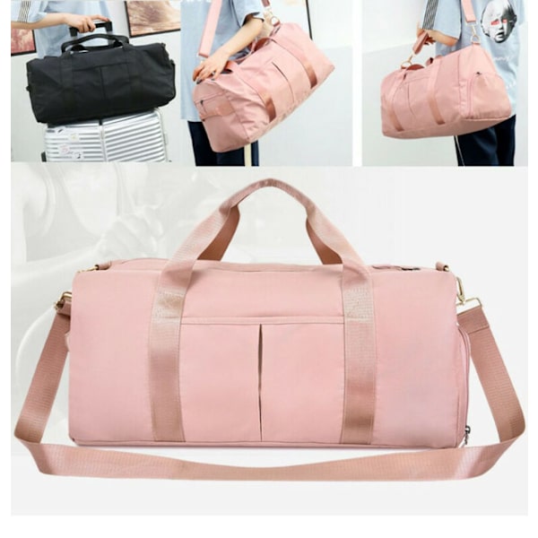 35L Stor treningsbag Reisebag Treningsbag Fitnessbag Damebag Rosa