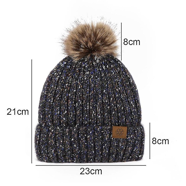 Beanies, Vinterhat til Kvinder med Kant, Varme Skihatte blue