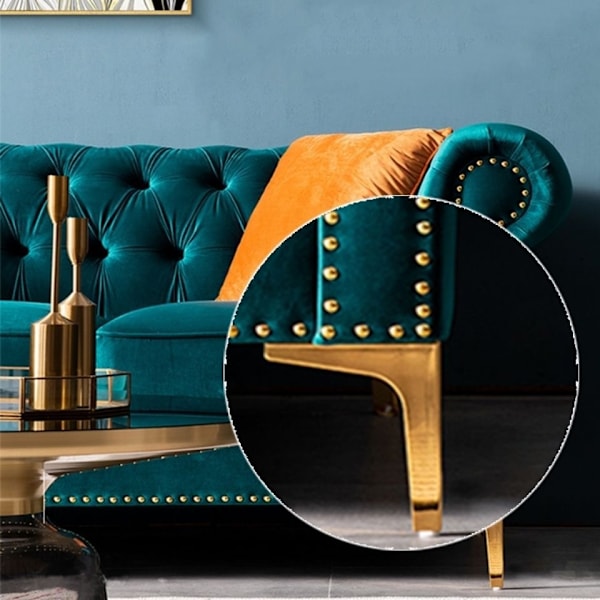 Set med 4 möbelben, 10 cm moderna metalltriangel bordsben, möbelben för skåp, metallstativben, sofaben, skåpben, ljusguld 10cm