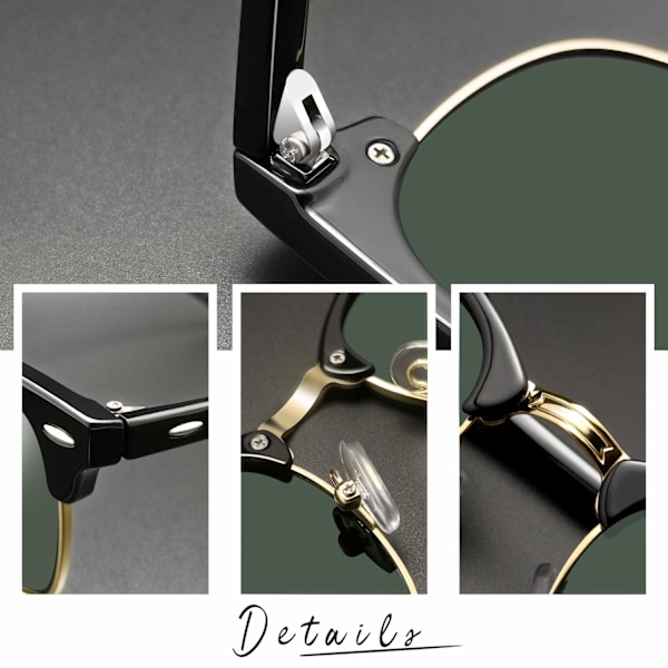 Semi-Rimless Polariserede Solbriller Herre - UV400 Beskyttelse Retro Halv Ramme Solbriller Unisex Polariserede Herre Dame Solbriller