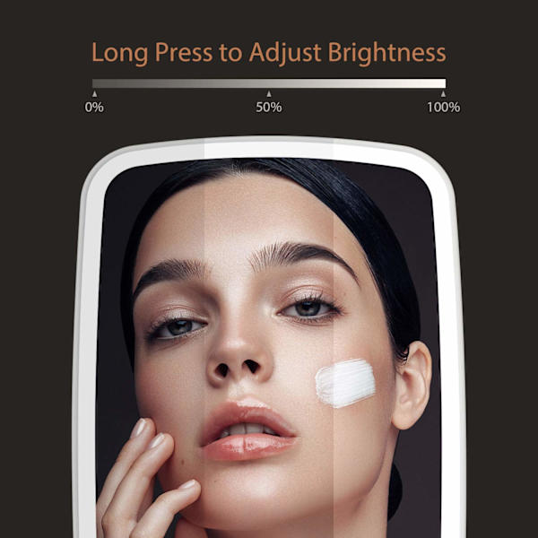 Makeup Spejl Berøringsskærm Oplyst Spejl med LED Lysstyrke Justerbar Bærbar USB Genopladelig