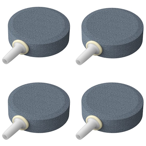 Akvarium 4 CM Luftsten Disk Boble Diffuser Udgivelsesværktøj til Luftpumper Akvarier Spande Små Damme og DWC Reservoirs, 4 Pakke