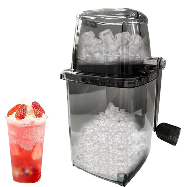 Isbittknusere Manuell Rotasjons Isbittknusere Cocktailer Slushmaskin Isbiter Knust Smoothies Isbittknusere Maskin Hjem 1.2L Is Grinder, grå Grey