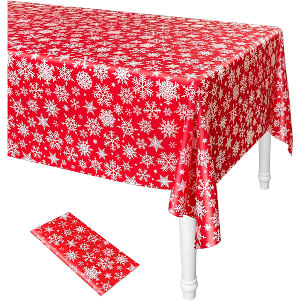 Christmas Snowflakes Tablecloth Plastic Christmas Snowflakes Table Cover 137cmx274cm Winter Party Tablecloth