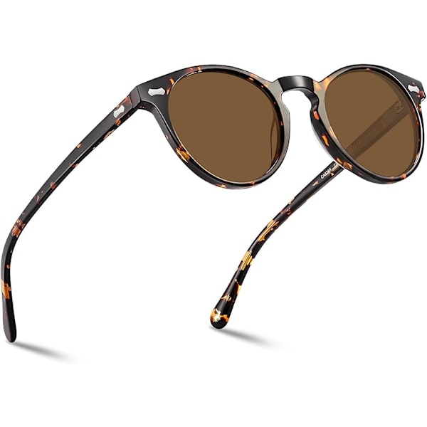 Herre Solbriller Polariserte Vintage Briller UV400 Beskyttelse for Kjøring Reise. Skallramme Brune Linser Tortoise Frame Brown Lens